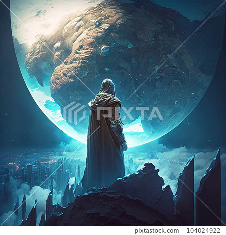 守護地球未來的造物主宇宙神插畫藝術（AI生成圖像） 104024922