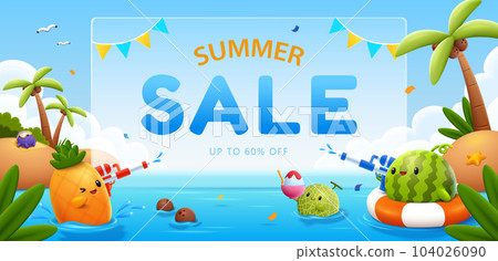 Cute fruit summer sale promo poster 104026090