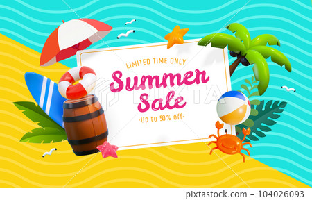 Vibrant summer sale poster Vibrant summer sale poster 104026093