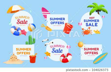 Summer sale promotion element set 104026373