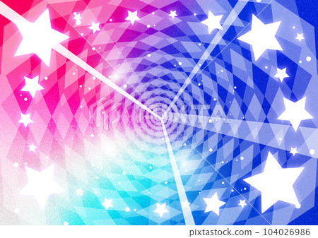 Sparkling and radiant background material with scattered stars (blue & pink) 104026986