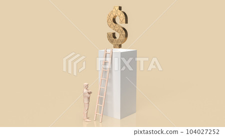 The man and dollar symbol for Business concept 3d rendering The man and dollar symbol for Business concept 3d rendering 104027252