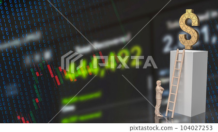 The man and dollar symbol for Business concept 3d rendering 104027253