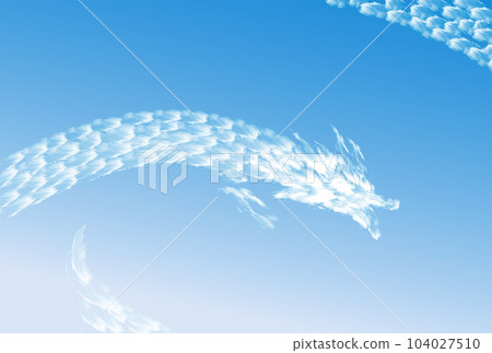 龍雲在藍天蔓延的矢量圖解 104027510