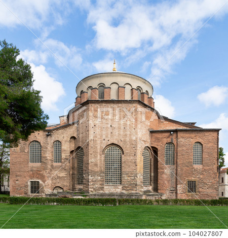 Hagia Irene, or Holy Peace Church, Eastern Orthodox church, located in the courtyard of Topkapi Palace, Istanbul, Turkey 104027807