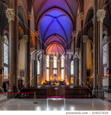 Interior of St. Anthony of Padua Church, Roman Catholic Church, located in Istiklal Street, Istanbul, Turkey 104027816