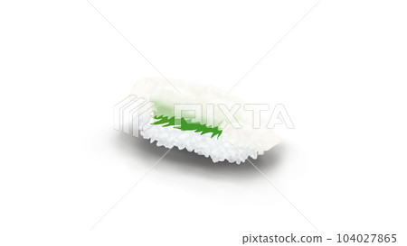 Engawa nigiri sushi realistic illustration 104027865