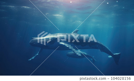 The humpback Whales in the Pacific Ocean 104028156
