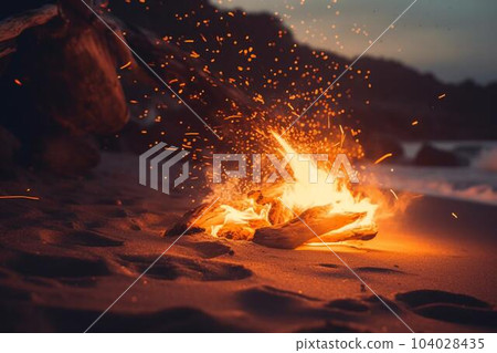 bonfire on the beach bonfire on the beach 104028435