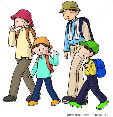 family going hiking family going hiking 104029149