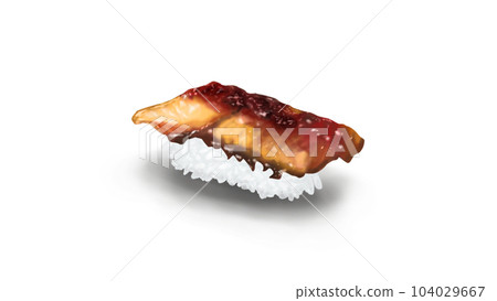 Eel nigiri sushi realistic illustration 104029667