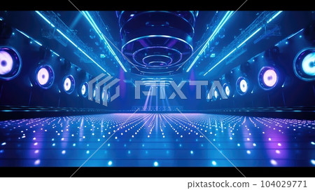 Lighting on stage discotheque, Stage Lights, light show at the Concert. Lighting on stage discotheque, Stage Lights, light show at the Concert. 104029771