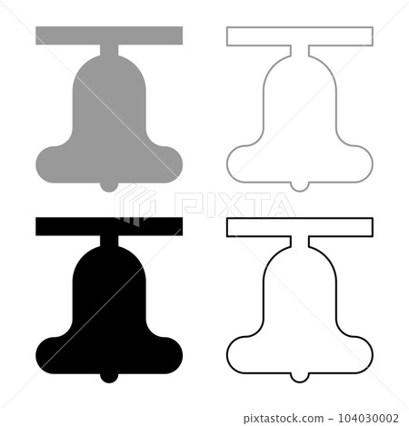 Church bell beam concept campanile belfry set icon grey black color vector illustration image solid fill outline contour line thin flat style 104030002
