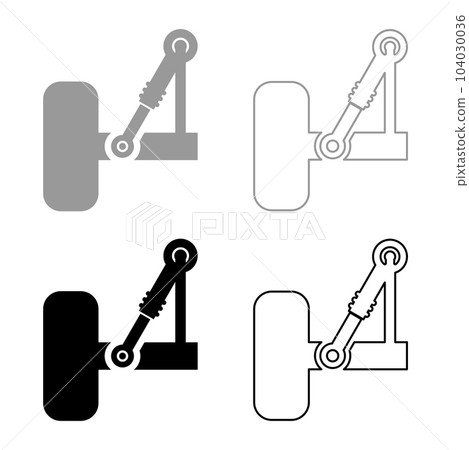 Suspension in the car set icon grey black color vector illustration image solid fill outline contour line thin flat style 104030036