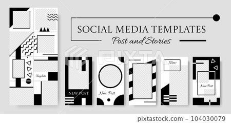 Instagram frames. Internet post. Social media story templates collection. Insta layouts in transparent grid and puzzle. Black IG design. Geometric shapes. Vector photo collages set Instagram frames. Internet post. Social media story templates collection. Insta layouts in transparent grid and puzzle. Black IG design. Geometric shapes. Vector photo collages set 104030079