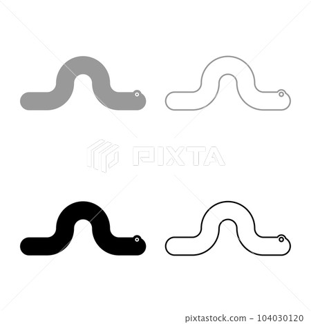 Creeping worm earthworm crawling invertebrate creep creature helminth parasite pest crawl angleworm set icon grey black color vector illustration image solid fill outline contour line thin flat style Creeping worm earthworm crawling invertebrate creep creature helminth parasite pest crawl angleworm set icon grey black color vector illustration image solid fill outline contour line thin flat style 104030120