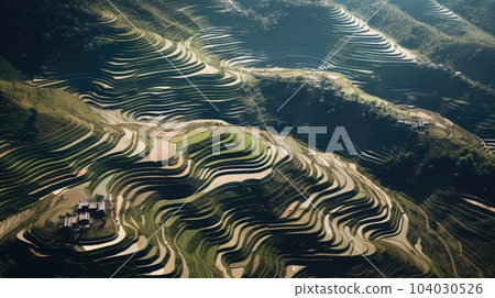 Rice terrace rice field in Mu Cang Chai, Vietnam 104030526