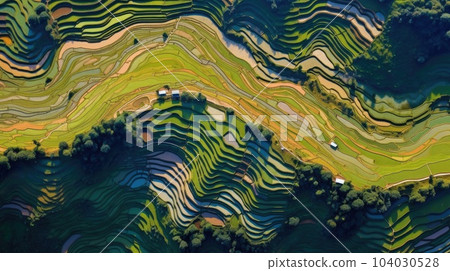 Rice fields on terraced in Northwest of Vietnam, Rice terraces at Mugang Chai. 104030528