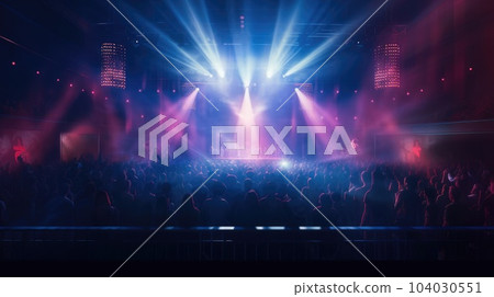 The crowd in a concert, Smoke, Concert spotlights. The crowd in a concert, Smoke, Concert spotlights. 104030551