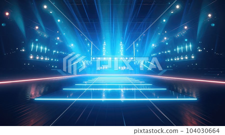 Crowd partying stage lights live concert music festival, Stage with lights. 104030664