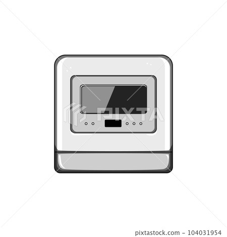 machine dishwasher kitchen cartoon vector illustration machine dishwasher kitchen cartoon vector illustration 104031954