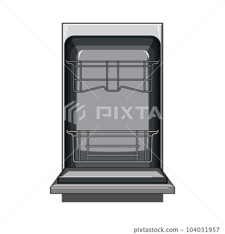 plate dishwasher kitchen cartoon vector illustration 104031957