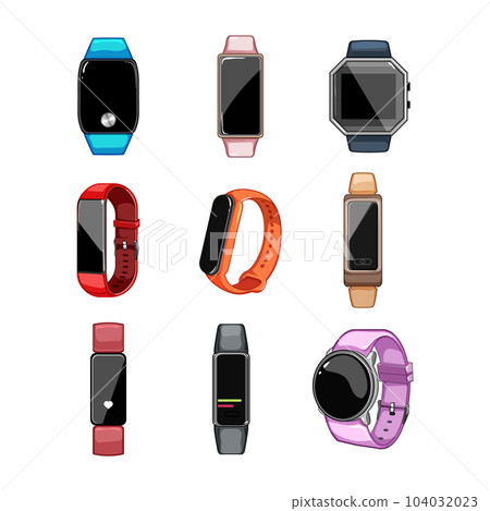 fitness bracelet set cartoon vector illustration 104032023