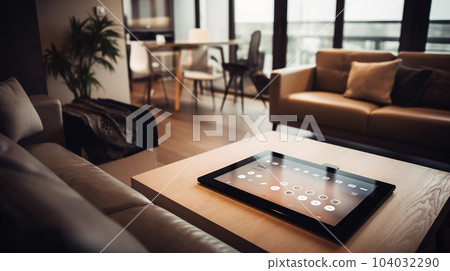 智能家居系統、IoT 家電、智能揚聲器和 AI 助手的圖片 104032290