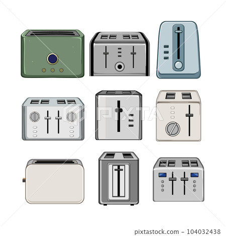 toaster bread set cartoon vector illustration toaster bread set cartoon vector illustration 104032438