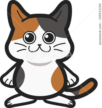 Calico cat character Cute animal vector illustration material 104033284