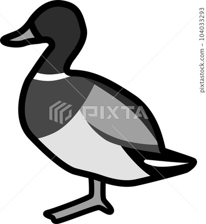 Aigamo 單色插圖 動物的簡單矢量插圖素材 104033293