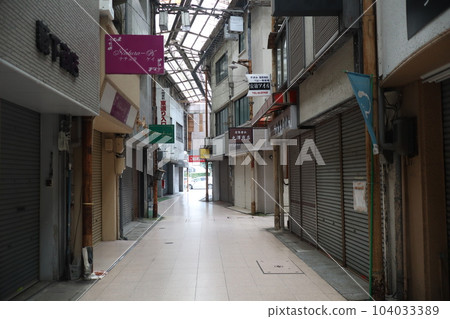 Retro shopping district 104033389