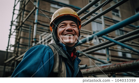 建築工人、腳手架工人、體力勞動、建築行業、在建築工地工作的人（生成 AI） 104033399