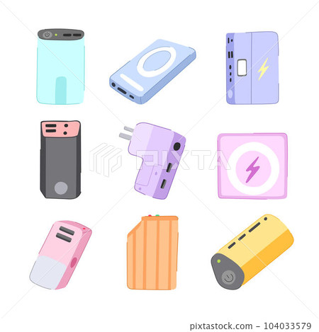 power bank set cartoon vector illustration power bank set cartoon vector illustration 104033579