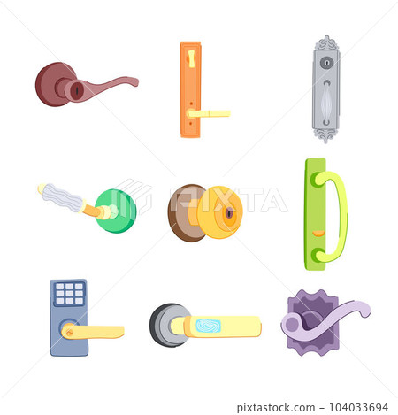 door handle set cartoon vector illustration door handle set cartoon vector illustration 104033694