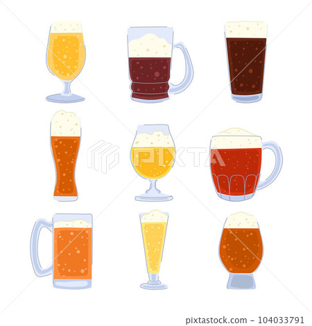 beer glass set cartoon vector illustration beer glass set cartoon vector illustration 104033791