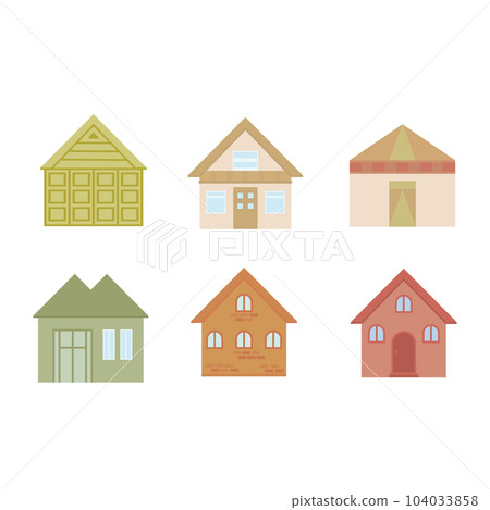 colored polygonal hut 104033858