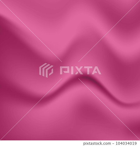 Silk pink background. Abstract vector pattern with copy space. Liquid wave texture, smooth drapery wallpaper. Wedding fabric, satin. Wavy design for banner, card, postcard, backdrop 104034019