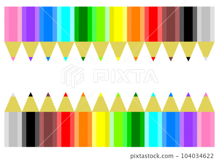Illustration of stationery colorful colored pencils 104034622