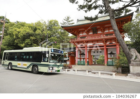 City Bus and Imamiya Shrine Tower Gate (Imamiya-san) Route 46 104036267