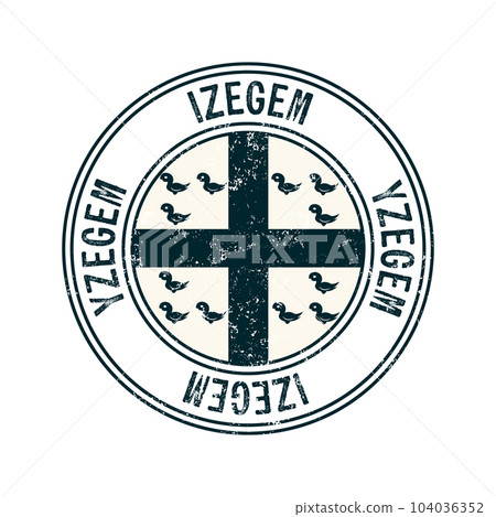 Izegem city grunge rubber stamp Izegem city grunge rubber stamp 104036352