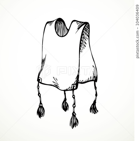 Vector drawing. Jewish clothing tzitzit Vector drawing. Jewish clothing tzitzit 104036409