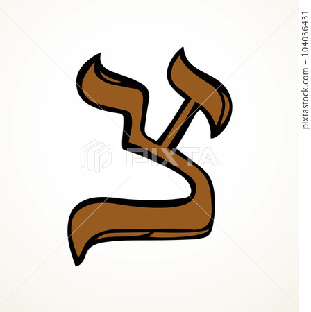 Vector drawing. Hebrew letter icon 104036431