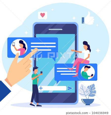 Illustration vector graphic cartoon character of virtual chat 104036949