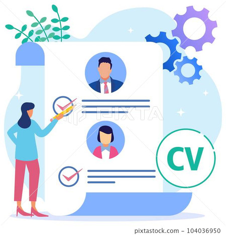 Illustration vector graphic cartoon character of employee recruitment 104036950