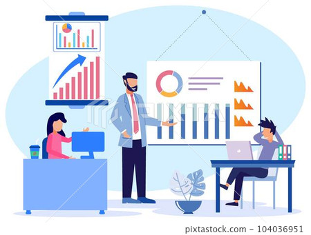 Illustration vector graphic cartoon character of business conference 104036951