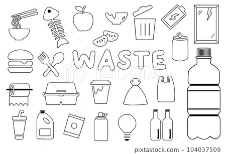 Set waste or Trash related icons. Set waste or Trash related icons. 104037509