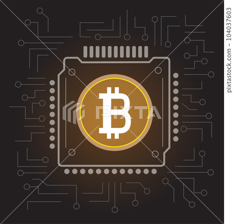 cpu chip mines bitcoin sign symbol icon cpu chip mines bitcoin sign symbol icon 104037603