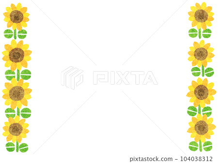 Sunflower frame with rustic texture Sunflower frame with rustic texture 104038312