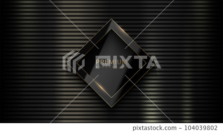 Black shiny metal horizontal straight line background with vector rhombus glossy luxury black and golden edge line logo frame. Dark enamel texture, textured pattern background Black shiny metal horizontal straight line background with vector rhombus glossy luxury black and golden edge line logo frame. Dark enamel texture, textured pattern background 104039802
